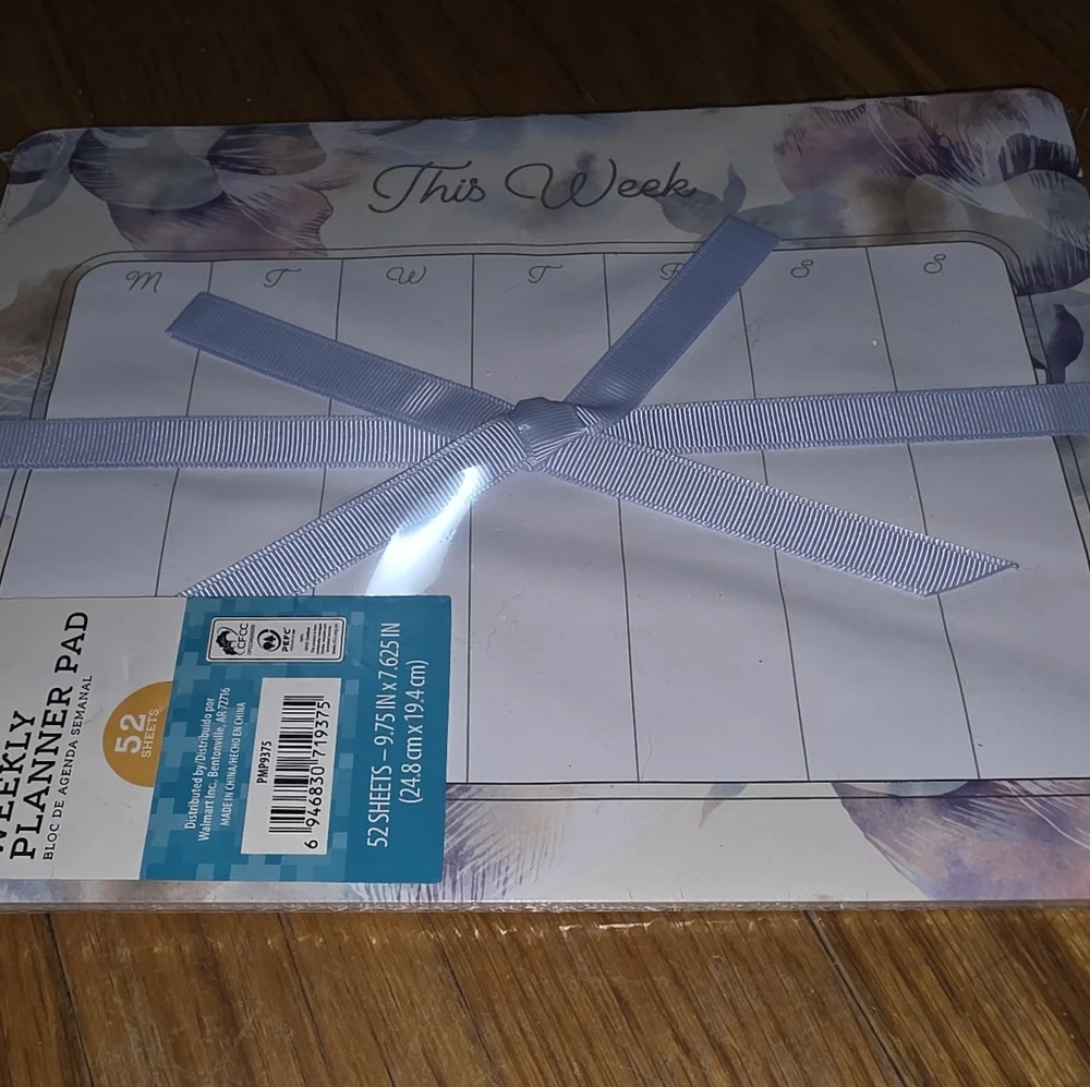 Purple Floral Weekly Planner Pad by